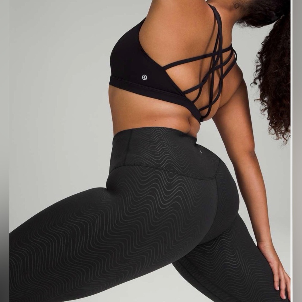 NWOT NEW Lululemon Align High-Rise Pant 28" Aqueous Emboss Black - Picture 3 of 6